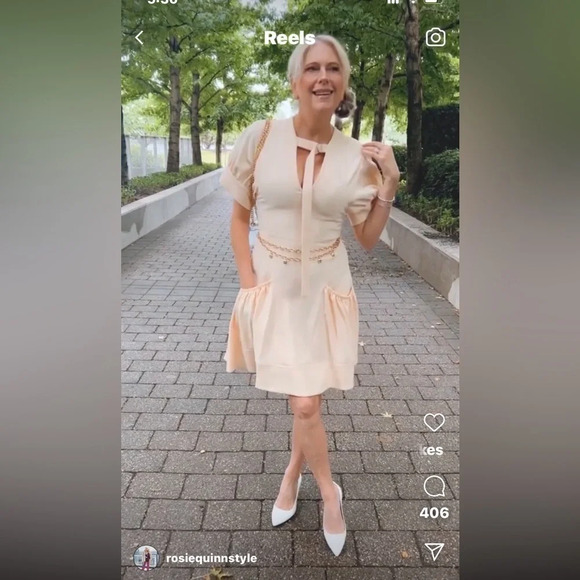 PROENZA SCHOULER Cream Gathered Crepe Dress from SAX 5th AVE girlcore feminine - Picture 7 of 16